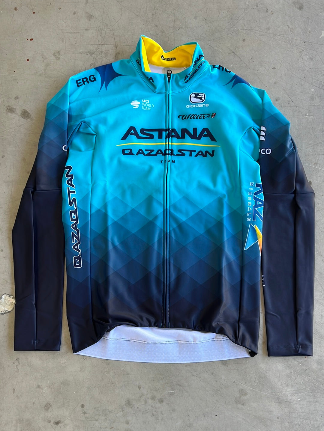 'G-Shield' Winter Jersey Thermal Long Sleeve | Giordana | Astana Qazaqstan | Pro-Issued Cycling Kit