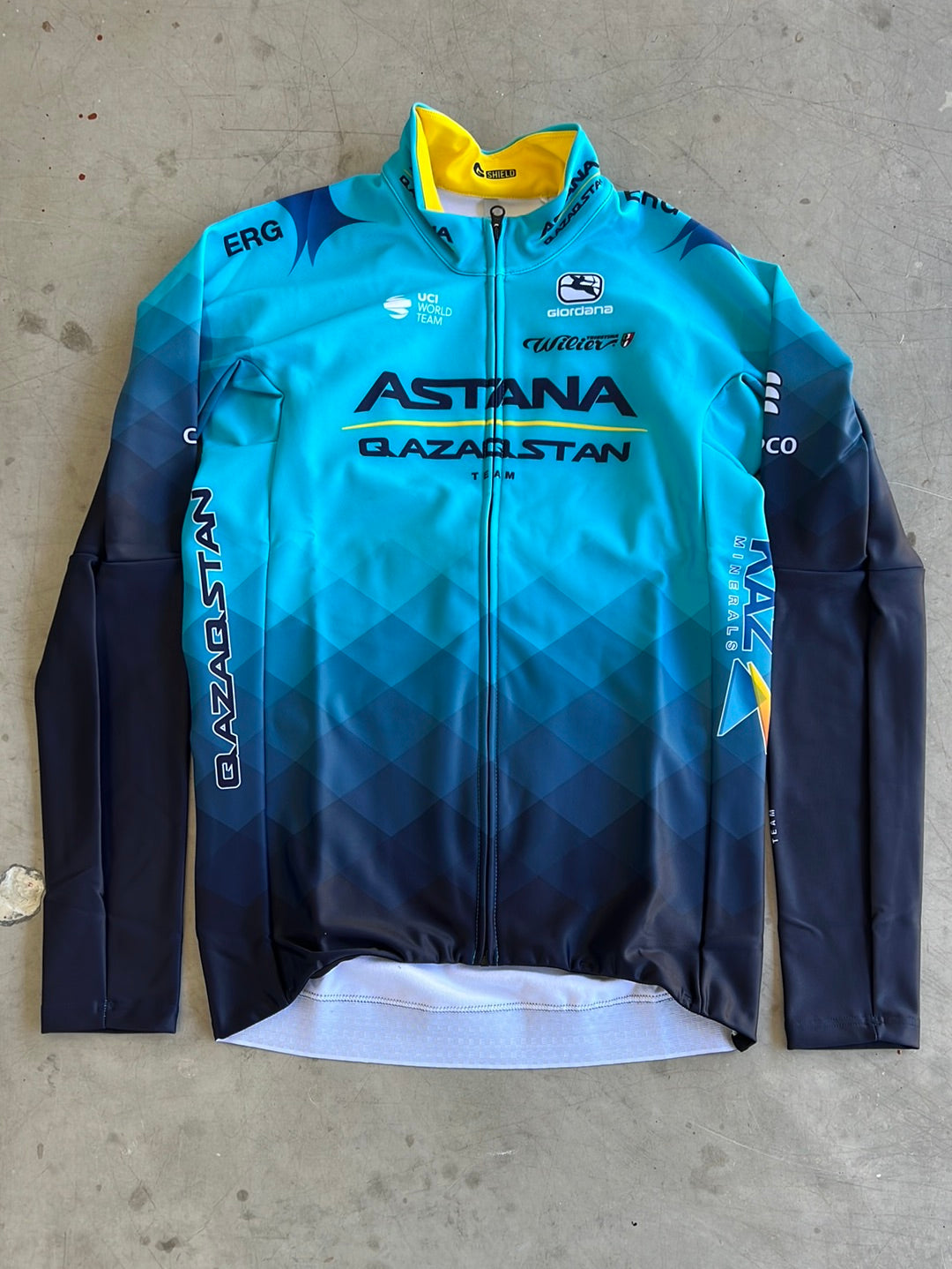 'G-Shield' Winter Jersey Thermal Long Sleeve | Giordana | Astana Qazaqstan | Pro Cycling Kit