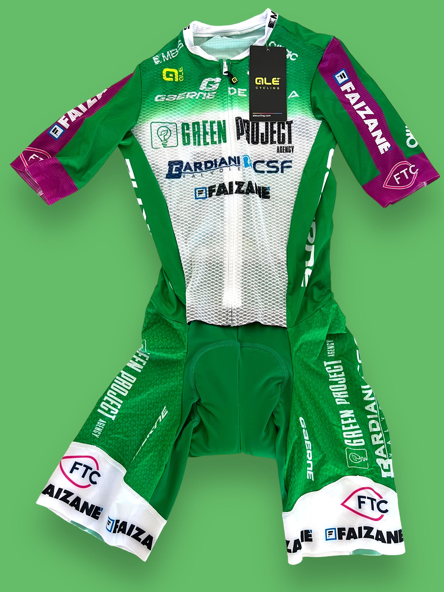 Summer Road Suit + Gloves + Aero Socks Bundle | Ale | Bardiani Green Project Pro Team | Pro Cycling Kit