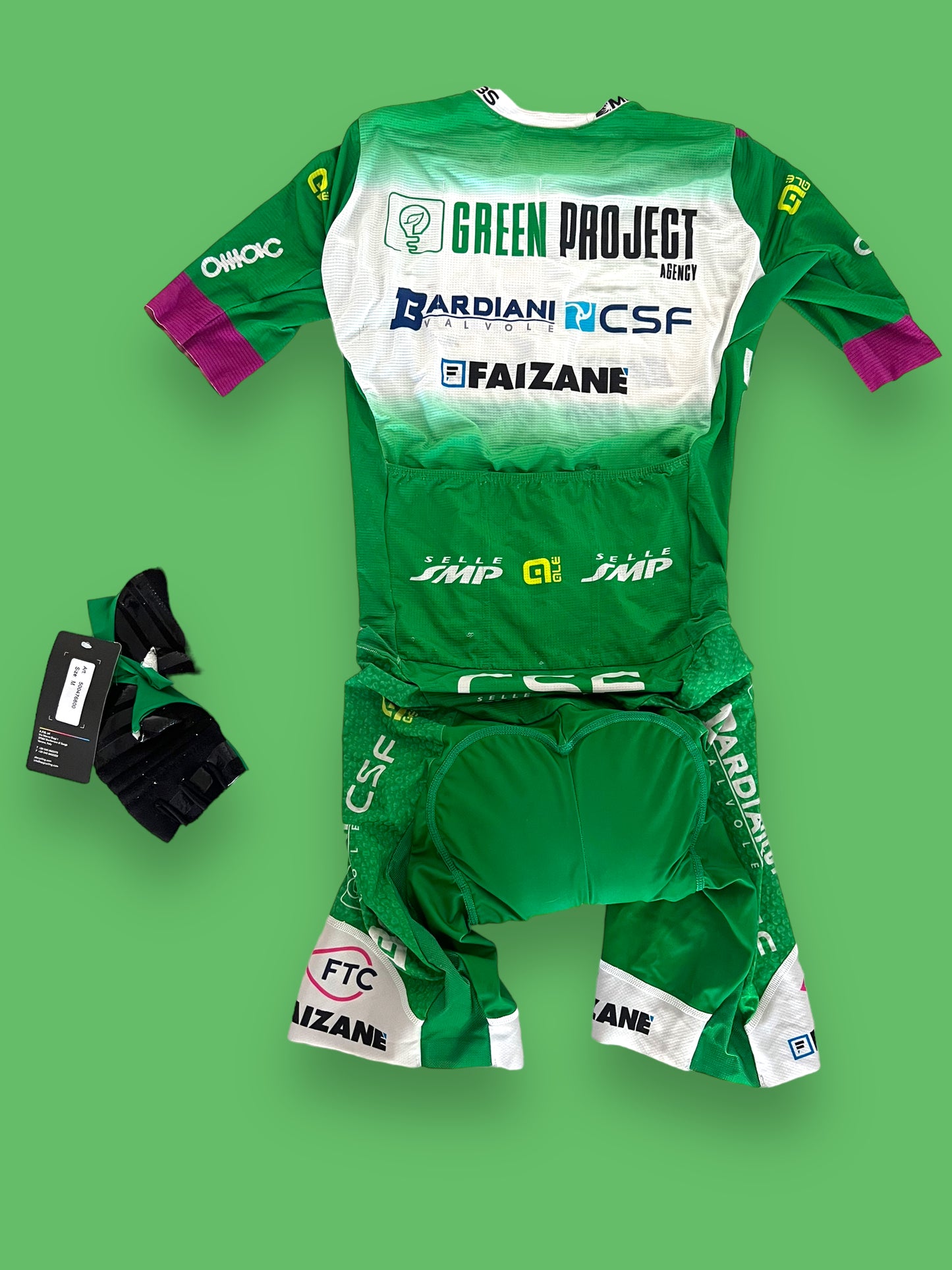 Summer Road Suit + Gloves  | Ale | Bardiani Green Project Pro Team | Pro Cycling Kit