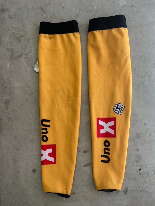 Uno-X | Bioracer Thermal Arm Warmers | Yellow | Pro-Issued Team Kit