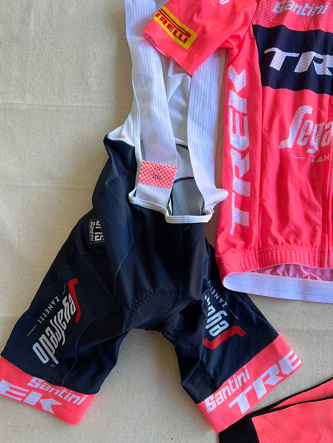 Women's Cycling Kit Bundle - Summer Jersey, Bib Shorts & Socks | Santini | Trek Segafredo Women's Team | Pro Cycling Kit