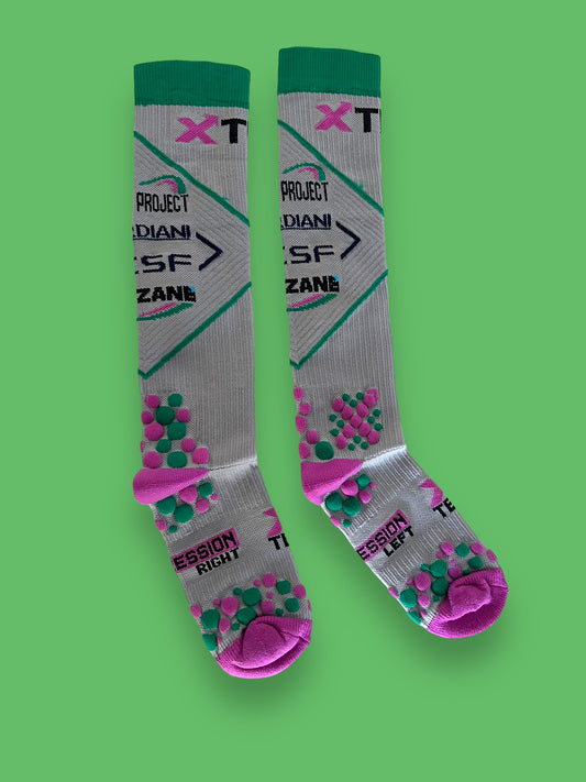 Casual Compression Socks | X-Tech | Bardiani Green Project Pro Team | Pro Cycling Kit