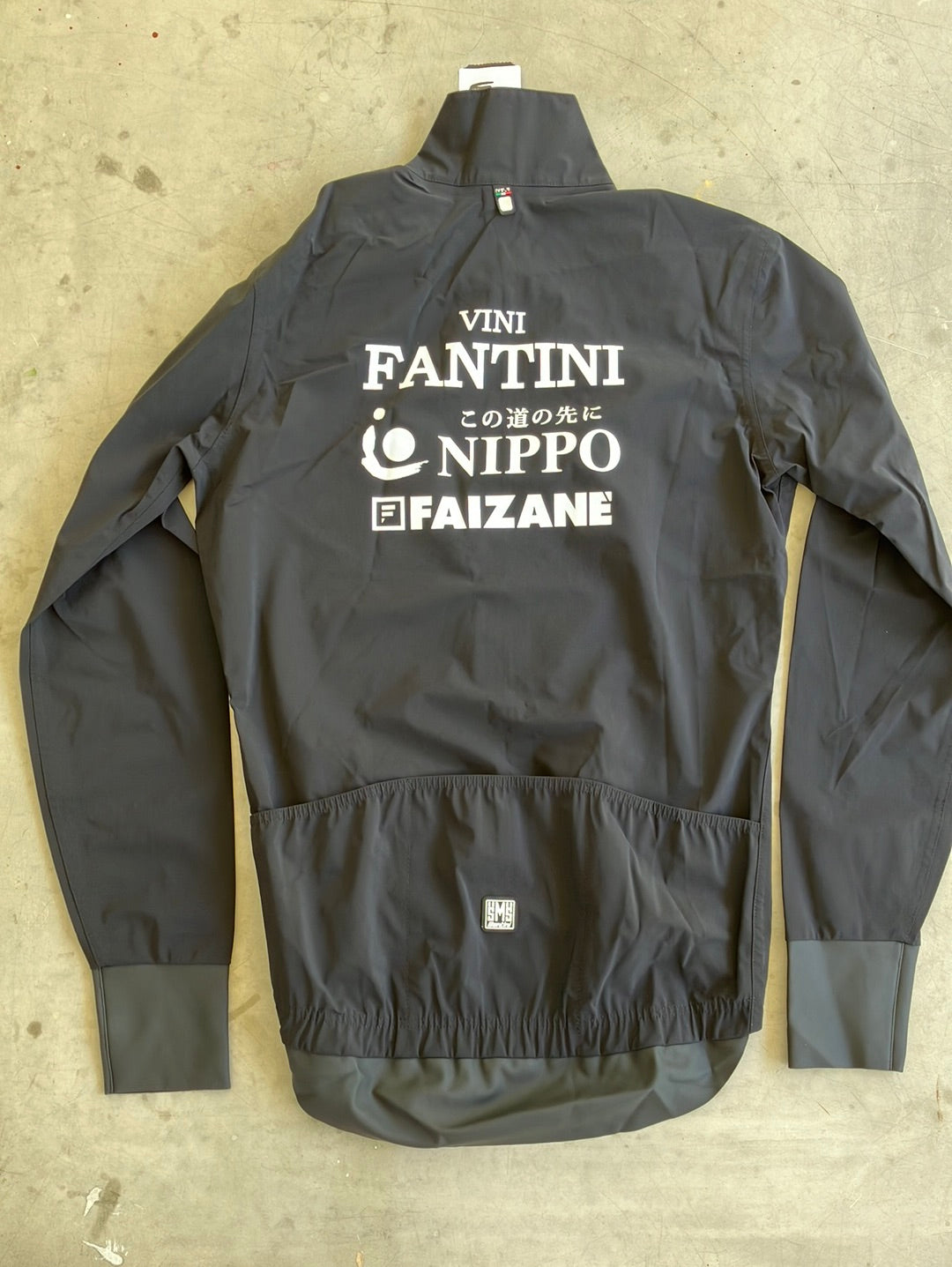 Nippo Fantini | Santini Mercurio Rain Jacket | M | Black | Rider-Issued Pro Team Kit