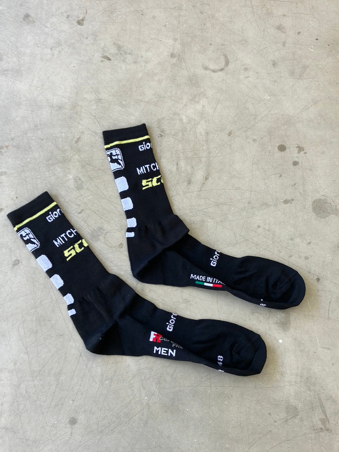 Race Socks With Tall Cuff  | Giordana | Mitchelton Scott | Pro Cycling Kit