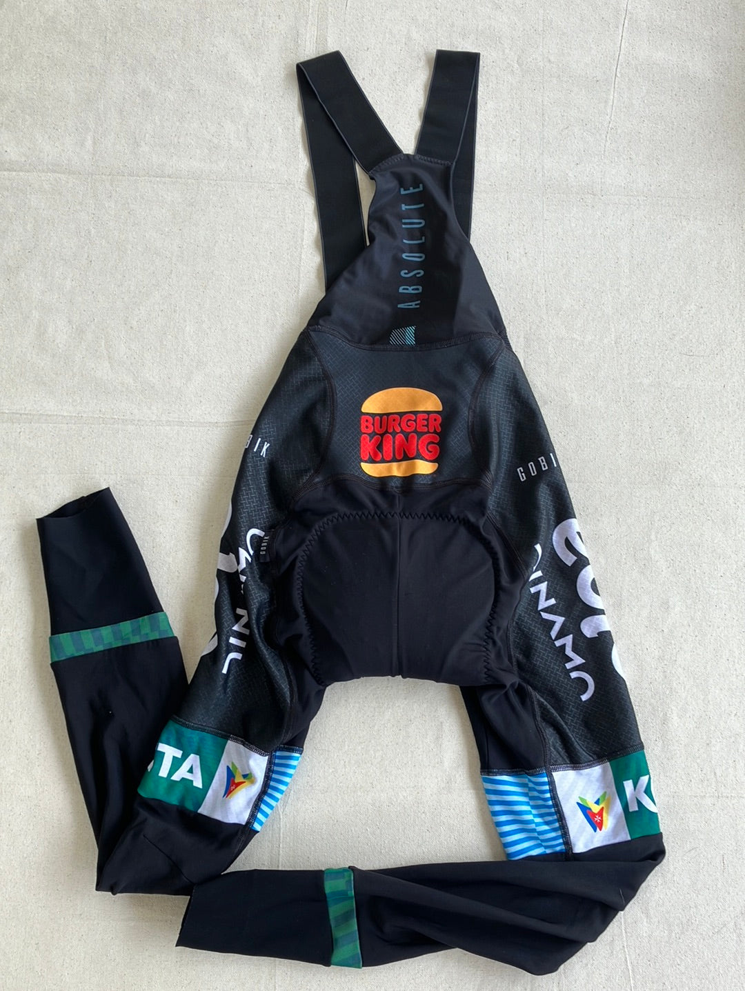 Thermal Winter Tights Bibs - With Burger King Logo / Buns on Bums | Gobik | Eolo Kometa | Pro-Issued Cycling Kit