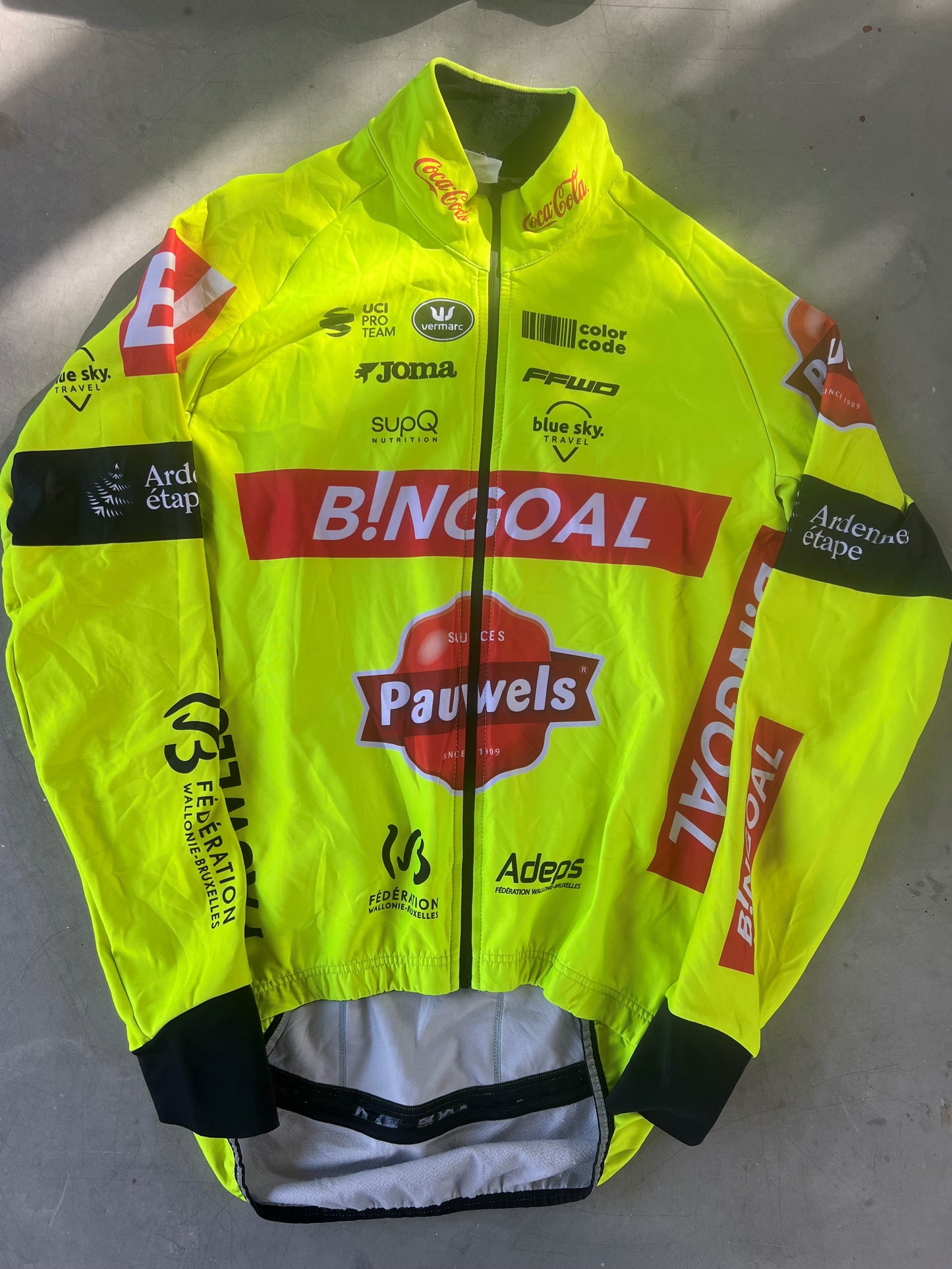 Bingoal | Vermarc Long Sleeve Thermal Gabba Jersey | Yellow | S | Rider-Issued Pro Team Kit