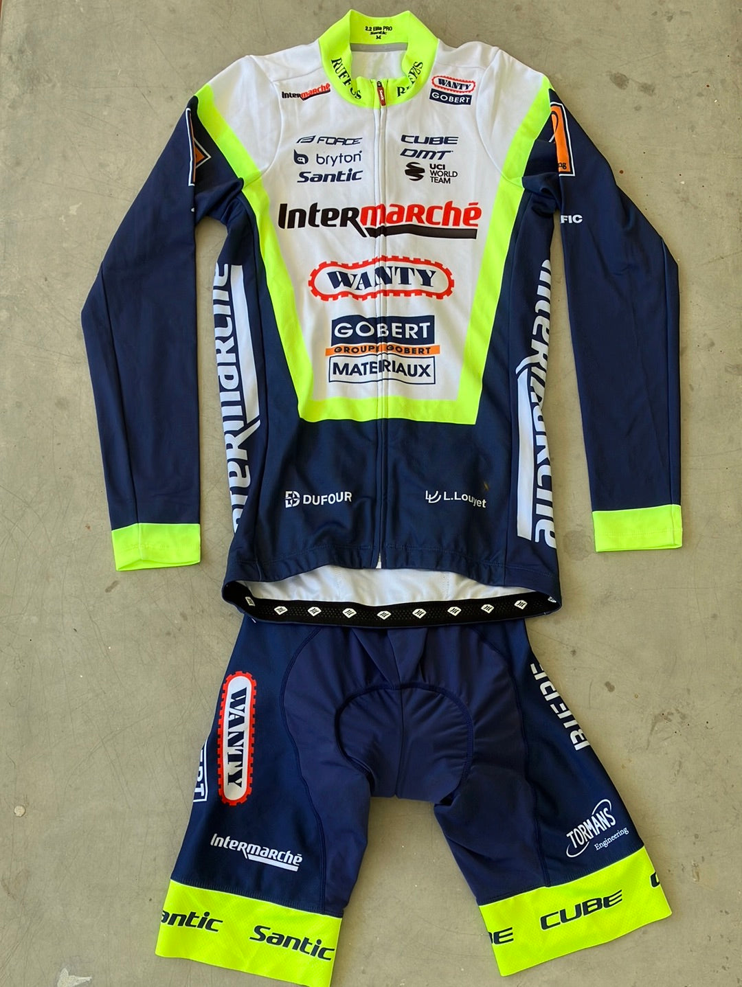 Long Sleeve Thermal Jersey and WInter Bib Short - Rider issued bundle  |Santic | Intermarche Wanty Gobert |Pro Cycling Kit