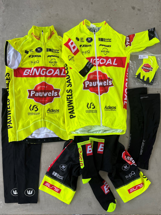 Bingoal | Vermarc Bundle - Jersey, Bibs, Thermal Gilet, etc | S | Rider-Issued Pro Team Kit