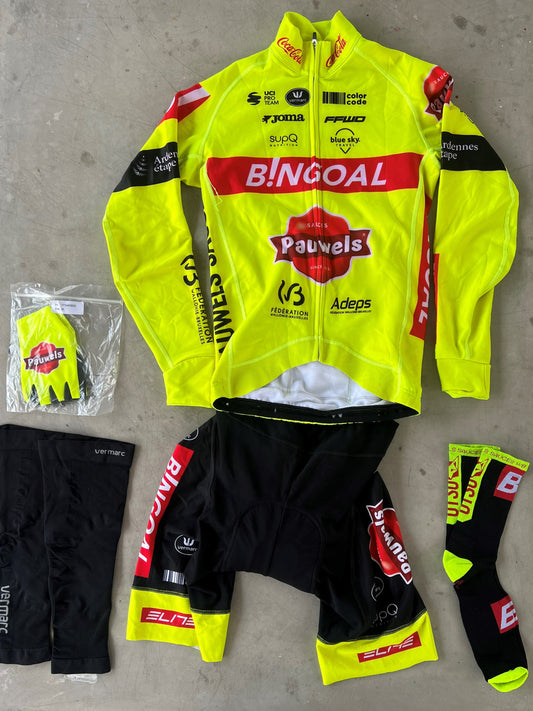 Bingoal | Vermarc Bundle - Jacket, Thermal Bibs, Socks, etc | S | Rider-Issued Pro Team Kit