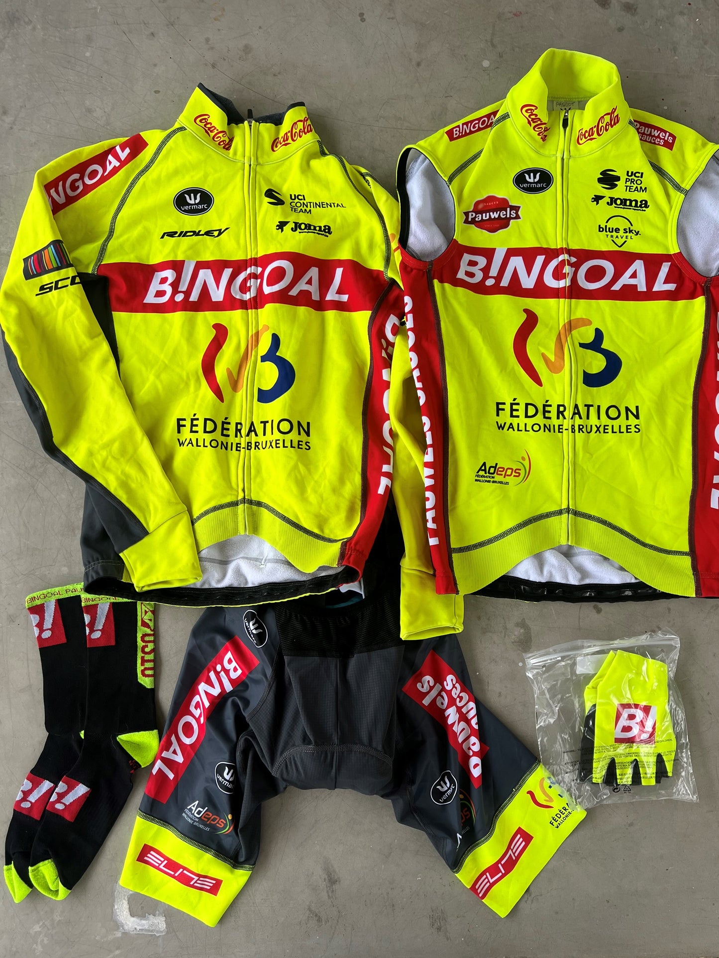 Bingoal | Vermarc Winter Bundle - Deep Winter Jacket, Bibs, Thermal Gilet, Socks, etc | S | Rider-Issued Pro Team Kit