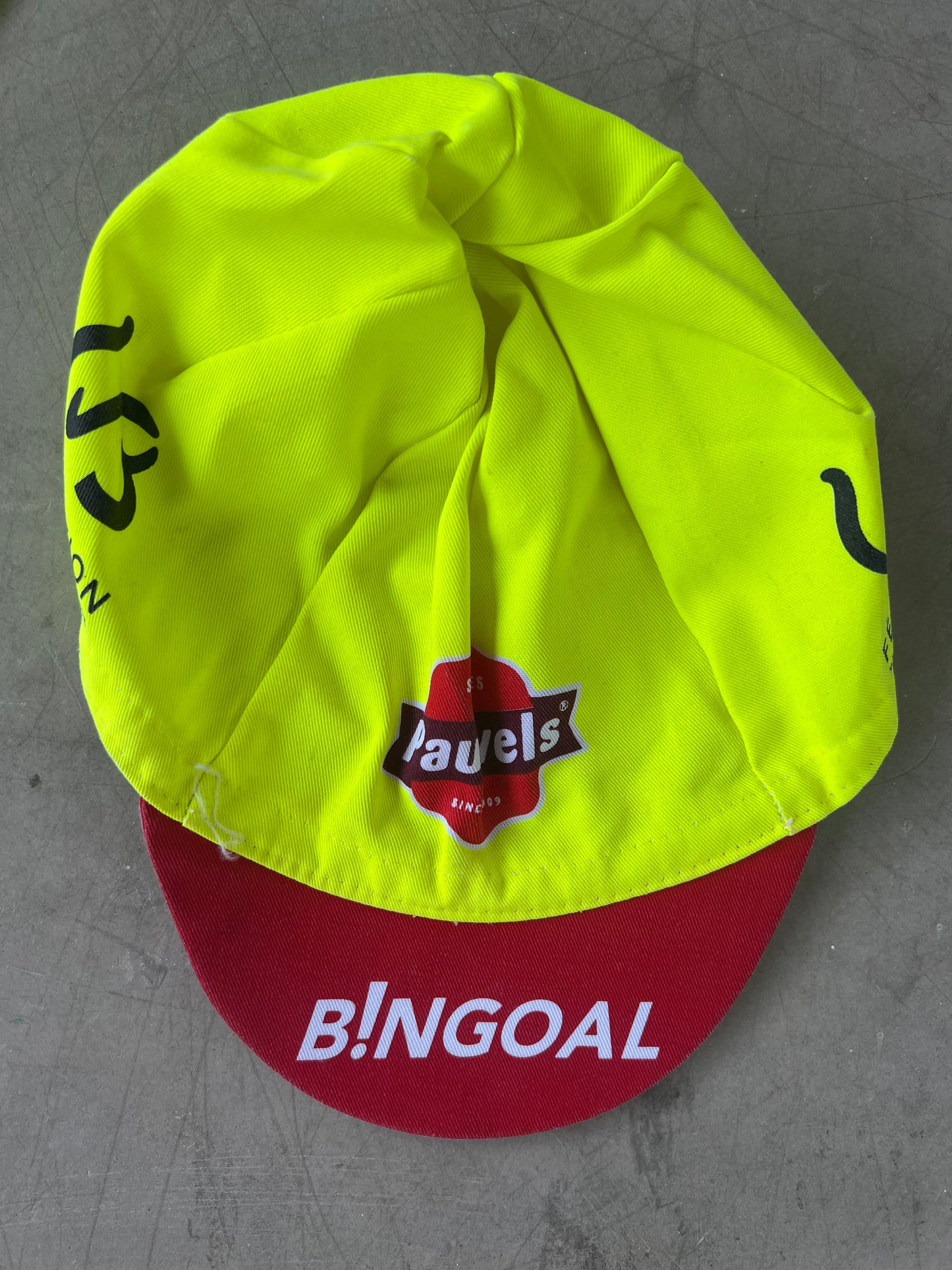 Bingoal | Vermarc Cycling Cap | Yellow & Red | Rider-Issued Pro Team Kit