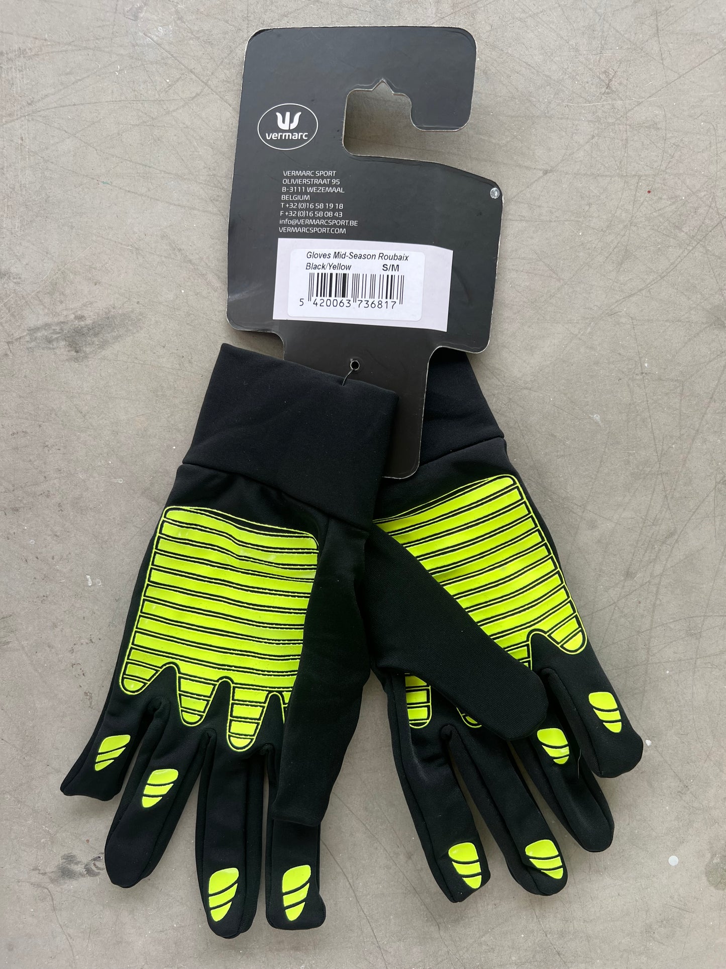 Bingoal | Vermarc Long Finger Gloves | Black & Yellow | S/M | Rider-Is ...