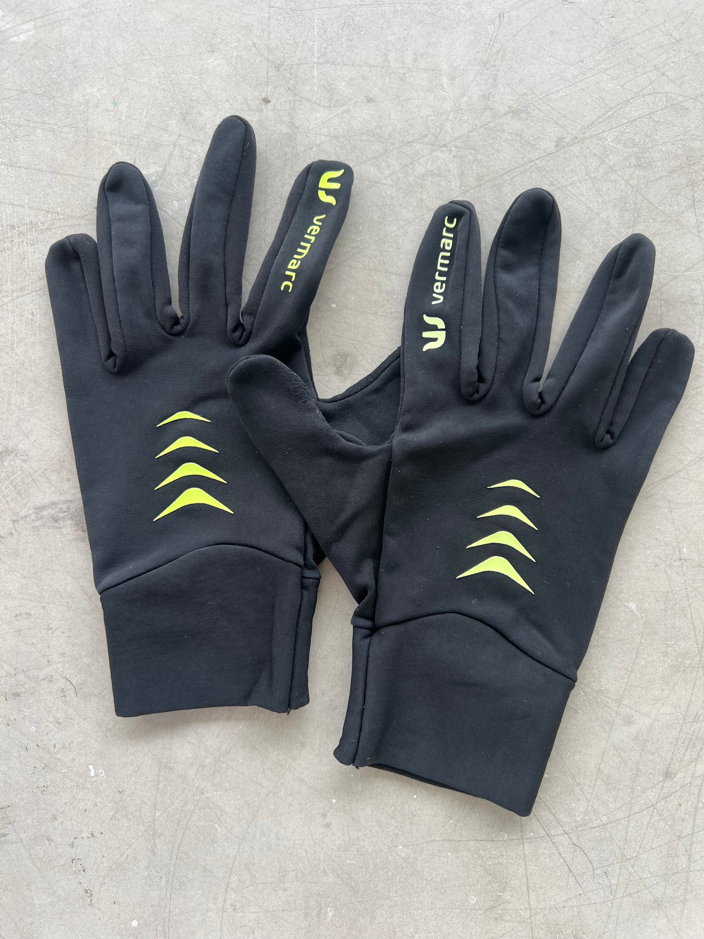 Bingoal | Vermarc Long Finger Gloves | Black & Yellow | S/M | Rider-Issued Pro Team Kit