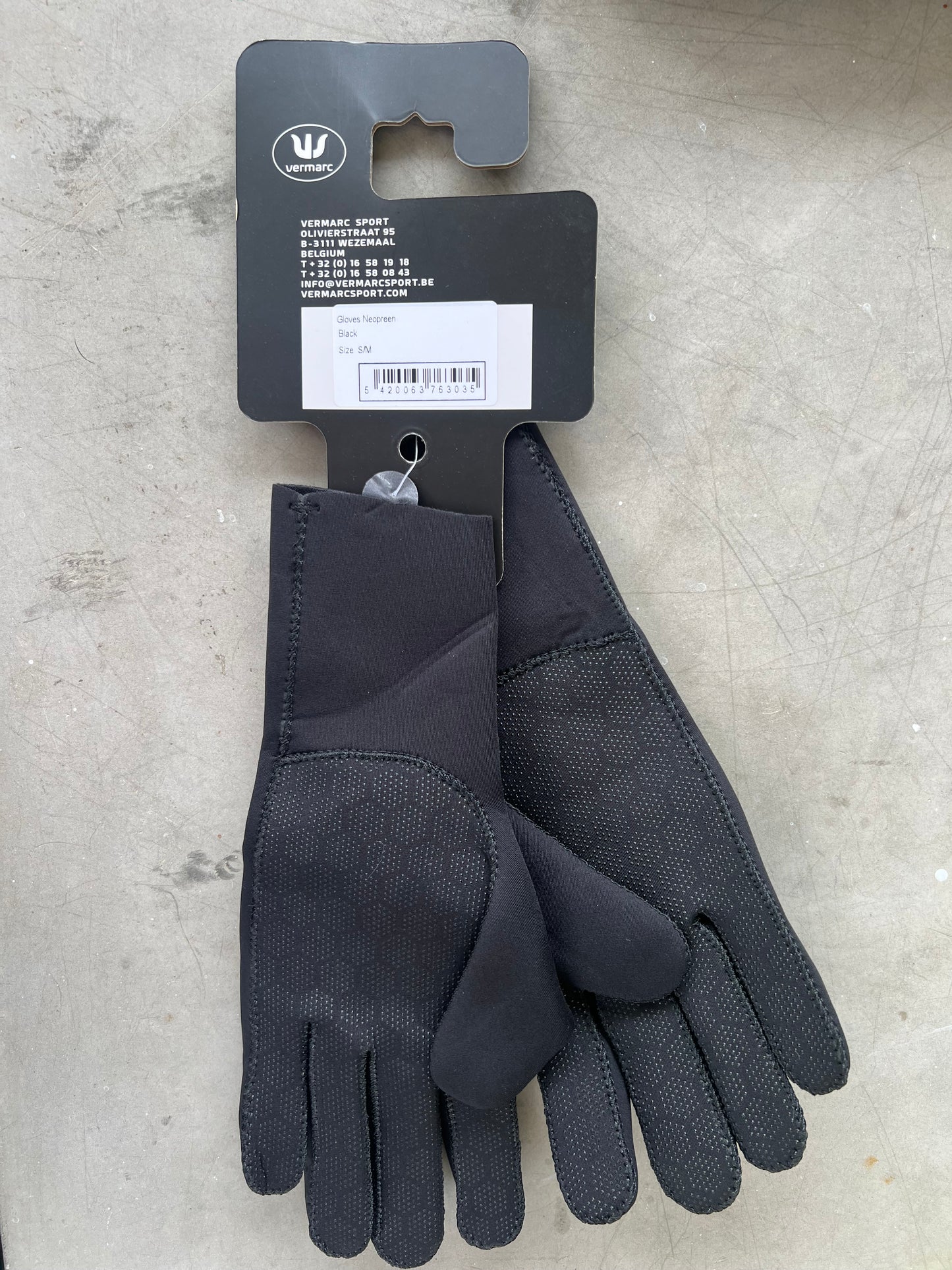 Bingoal | Vermarc Neoprene Winter Gloves | Black | S/M | Rider-Issued Pro Team Kit