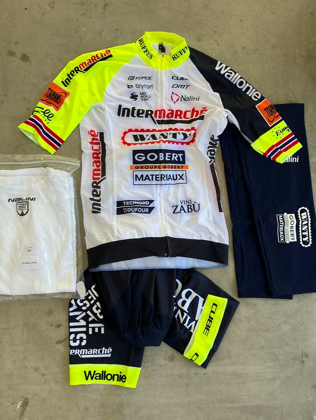 Jersey, Bib Shorts, Base Layer & Knee Warmers Bundle | Nalini | Intermarche Wanty | Pro-Issued Cycling Kit