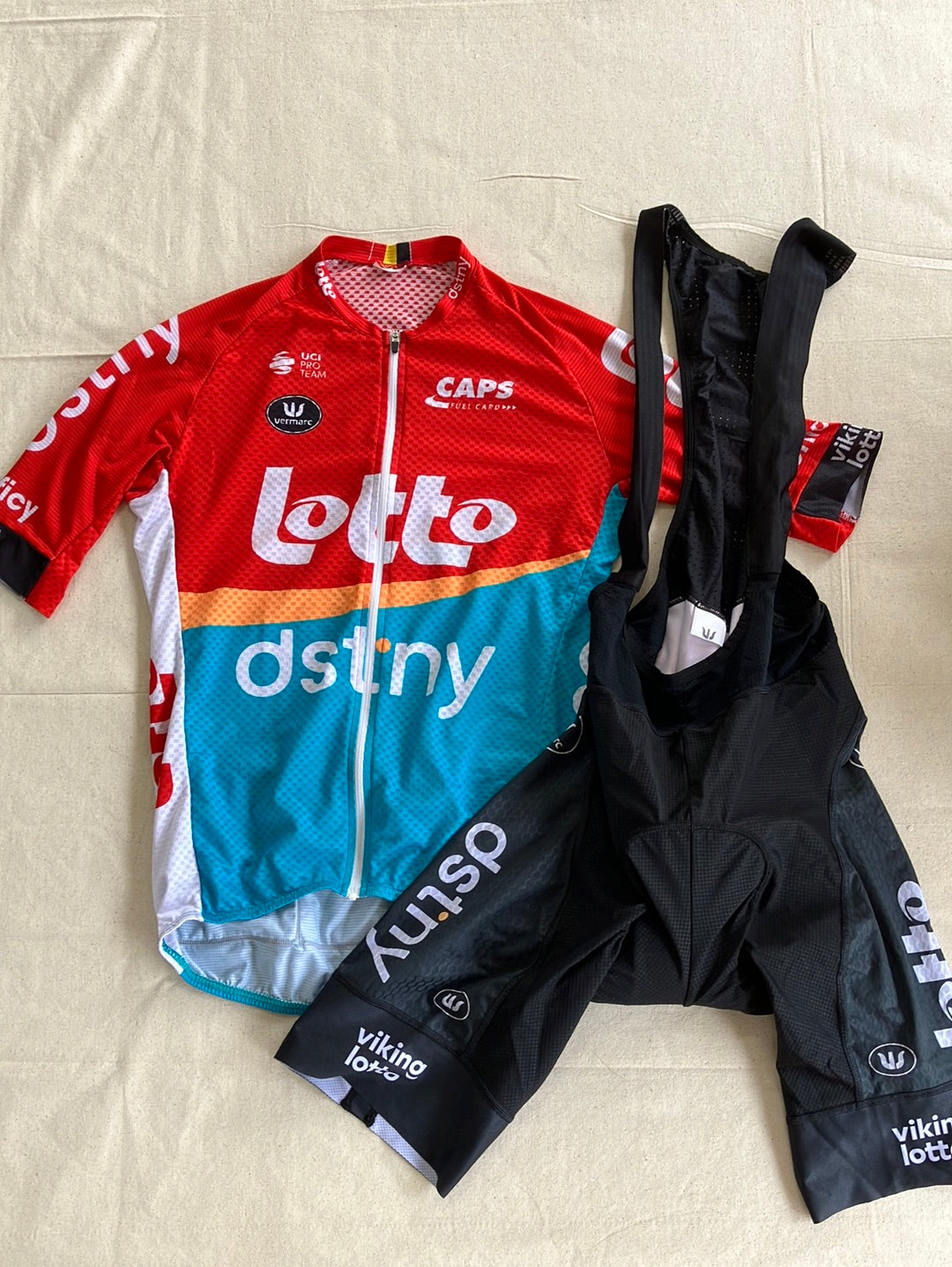 Summer Jersey & Bib Shorts Bundle | Vermarc | Lotto Dstny | Pro Team Cycling Kit