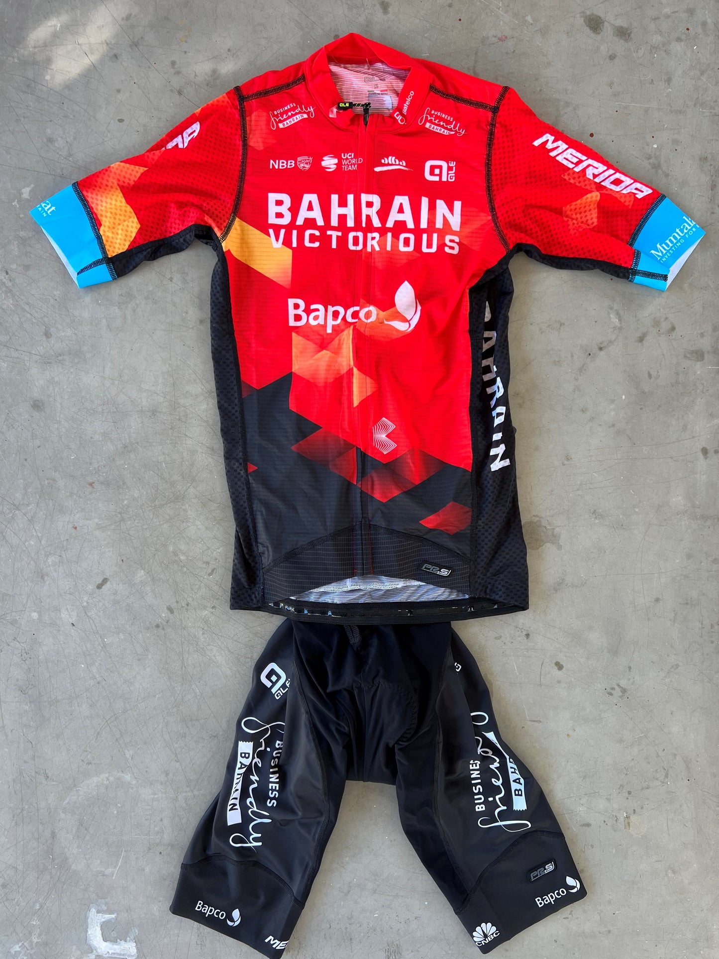 Bahrain | Ale Bundle - Short Sleeve Jersey and Bibs | S/M | Rider-Issued Pro Team Kit