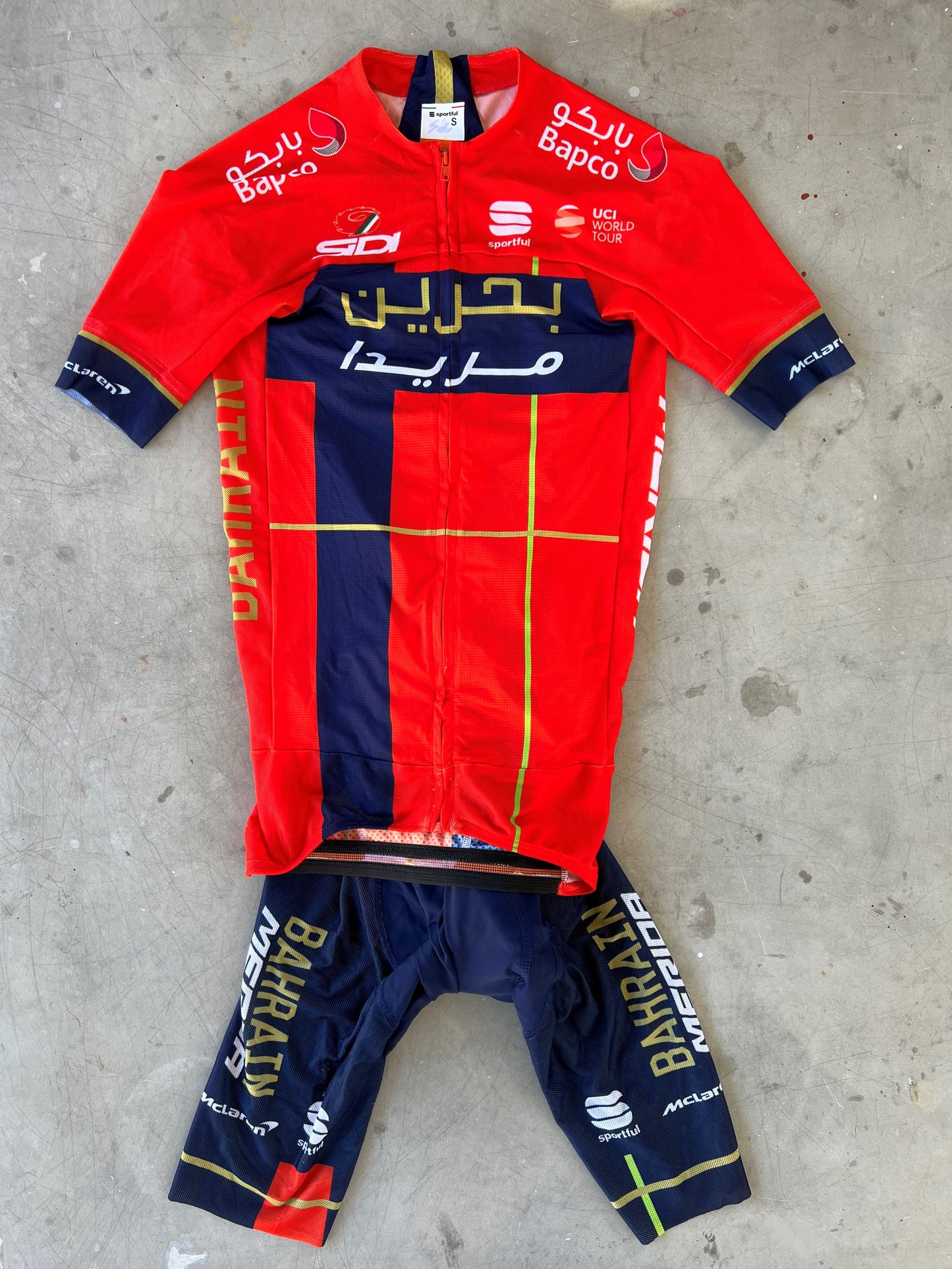 Bahrain | Sportful Summer Bundle - Jersey and Bibs | S/M | Rider-Issued Pro Team Kit