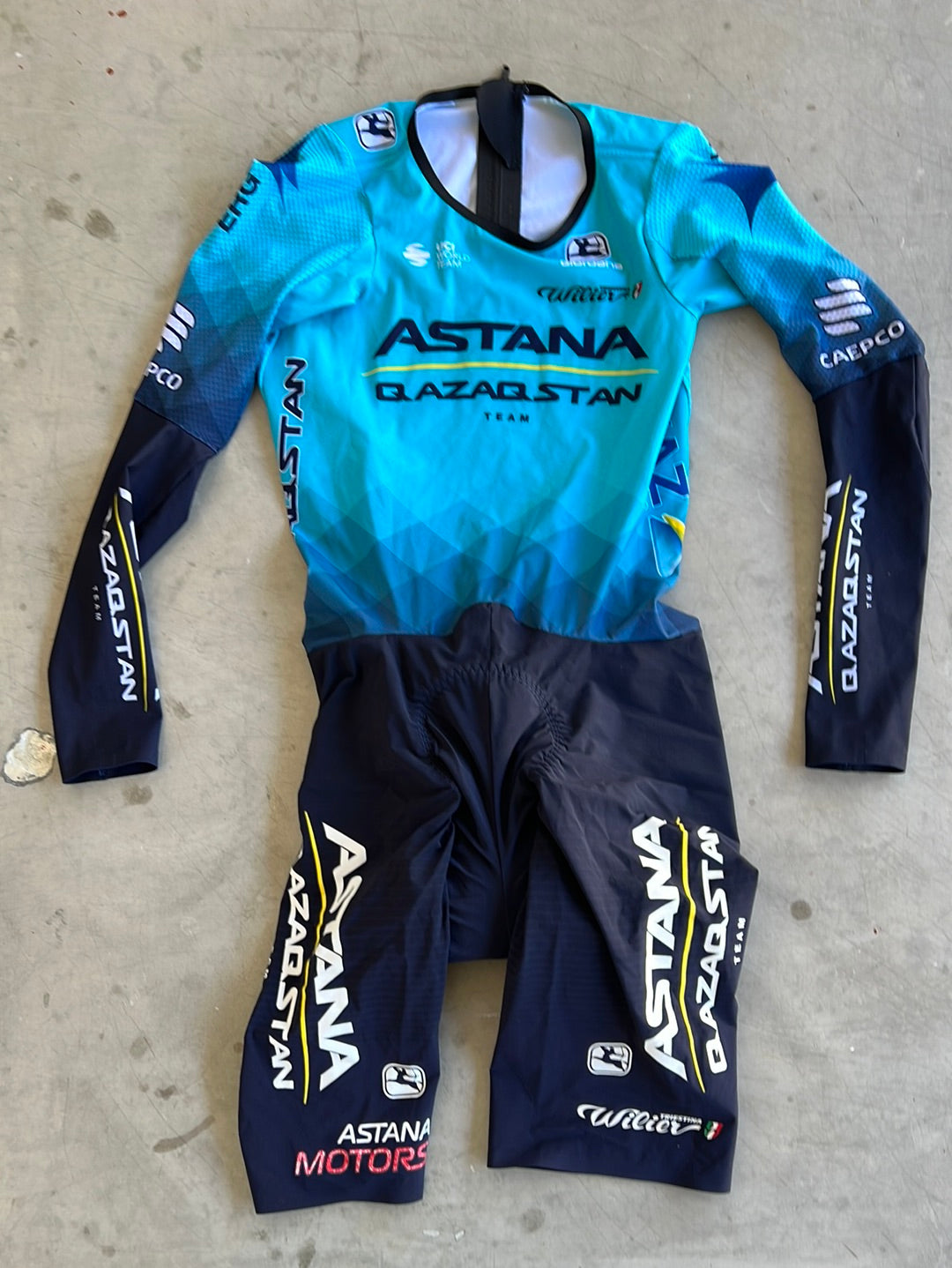 Long Sleeve TT Suit / Skinsuit |  Giordana | Astana Qazaqstan | Pro-Issued Cycling Kit