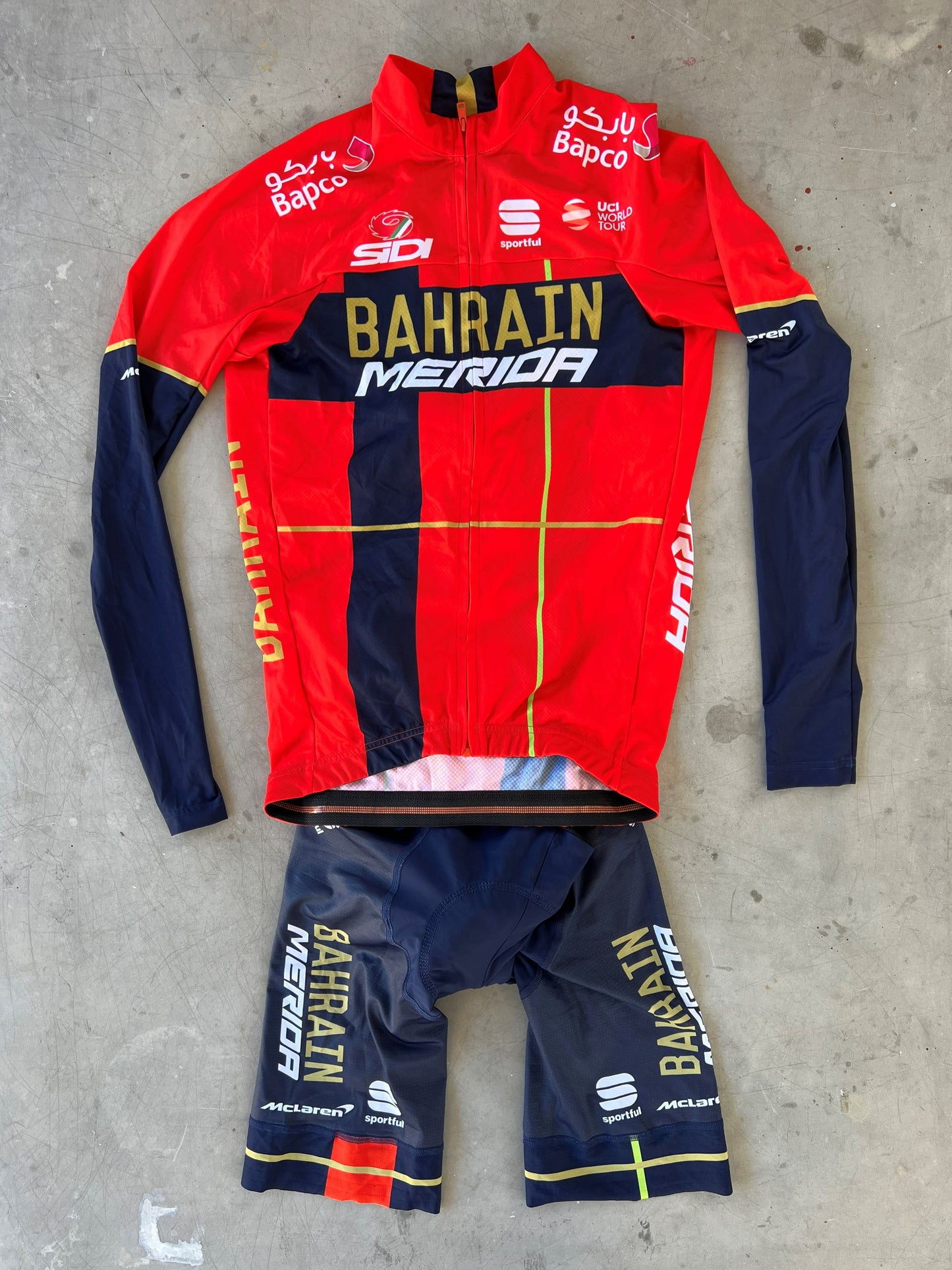 Bahrain | Sportful Bundle - Long Sleeve Jersey and Bibs | M | Rider-Issued Pro Team Kit