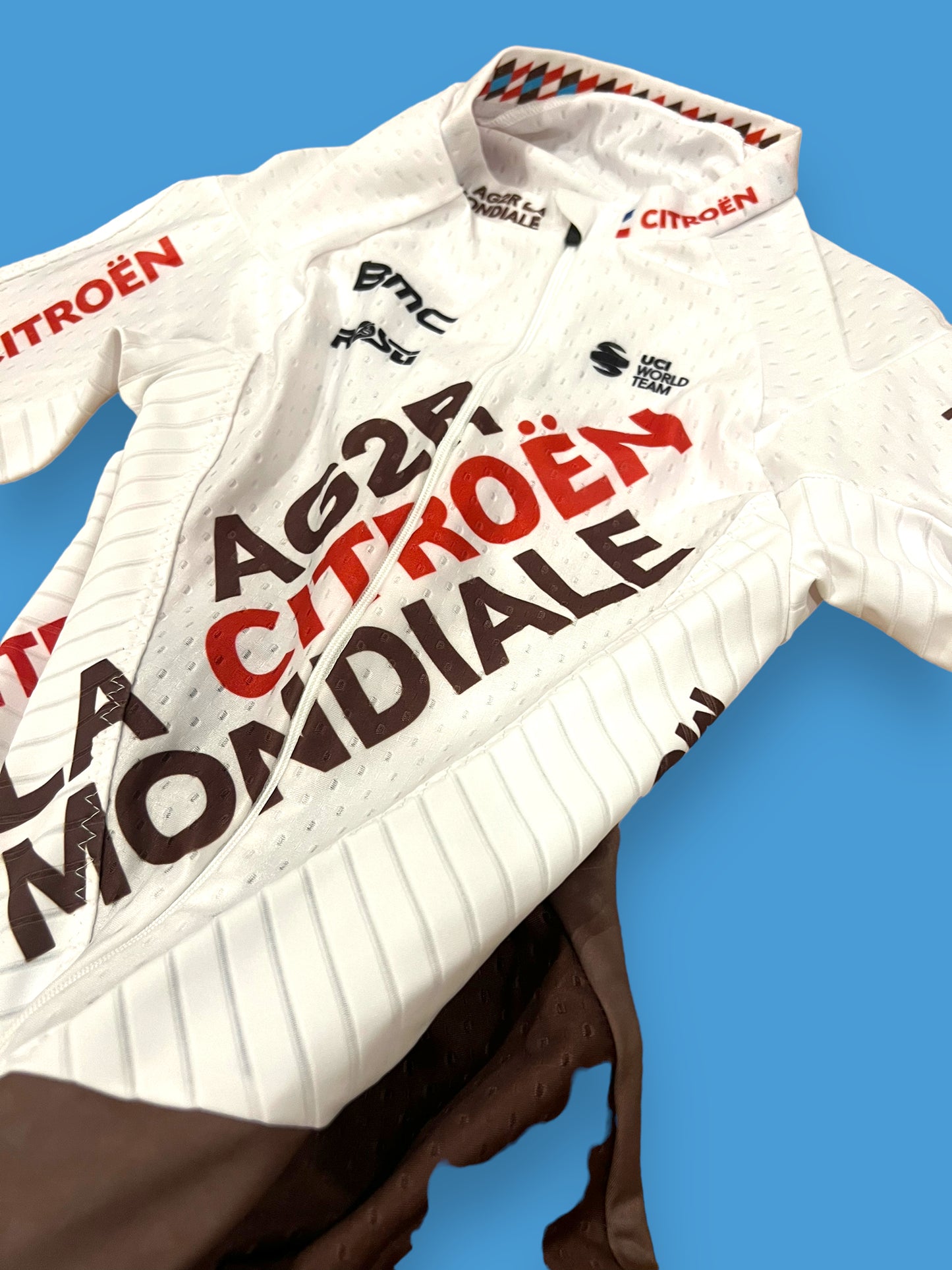 TT Suit Short Sleeve Aero Suit | NoPinz | AG2R Citroen | Pro Cycling Kit