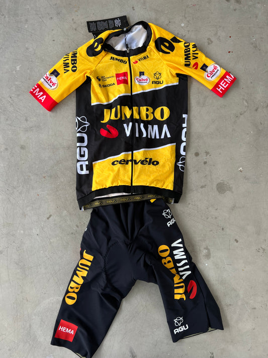 Jumbo Visma | Agu Bundle - Short Sleeve Jersey and Bibs | XS | Rider-Issued Pro Team Kit