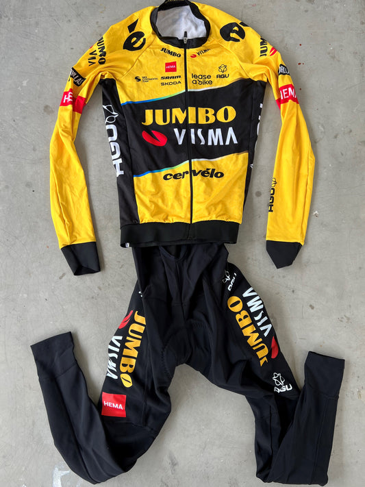 Jumbo Visma | Agu Winter Bundle - Long Sleeve Jersey and Padded Tights | XS | Rider-Issued Pro Team Kit