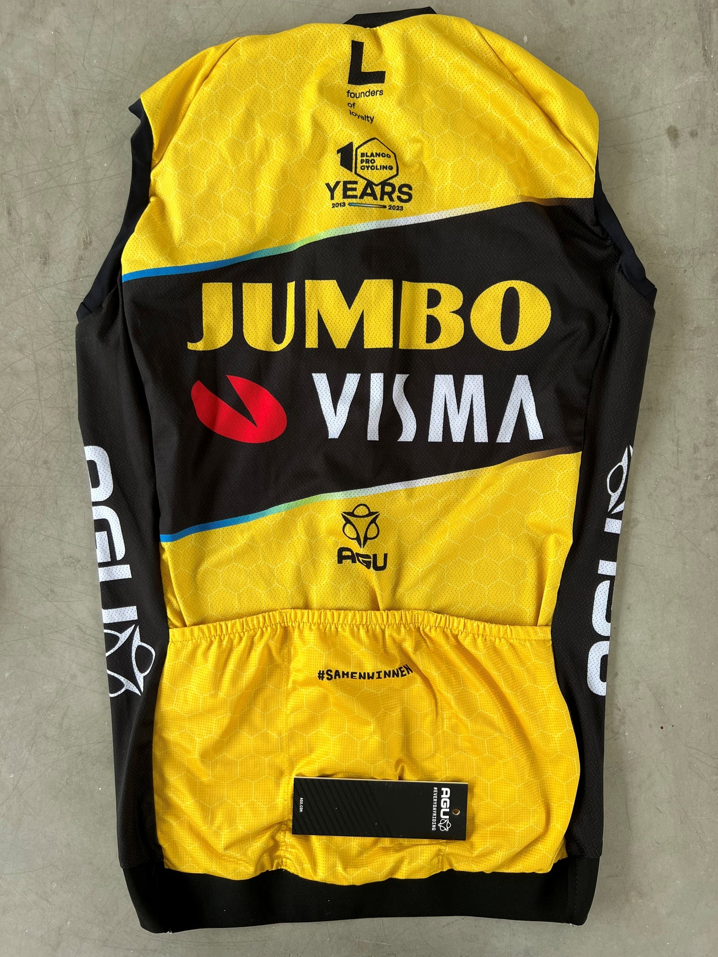 Jumbo Visma | Agu Winter Bundle - Long Sleeve Jersey, Padded Tights, Vest & Gloves | XS | Rider-Issued Pro Team Kit