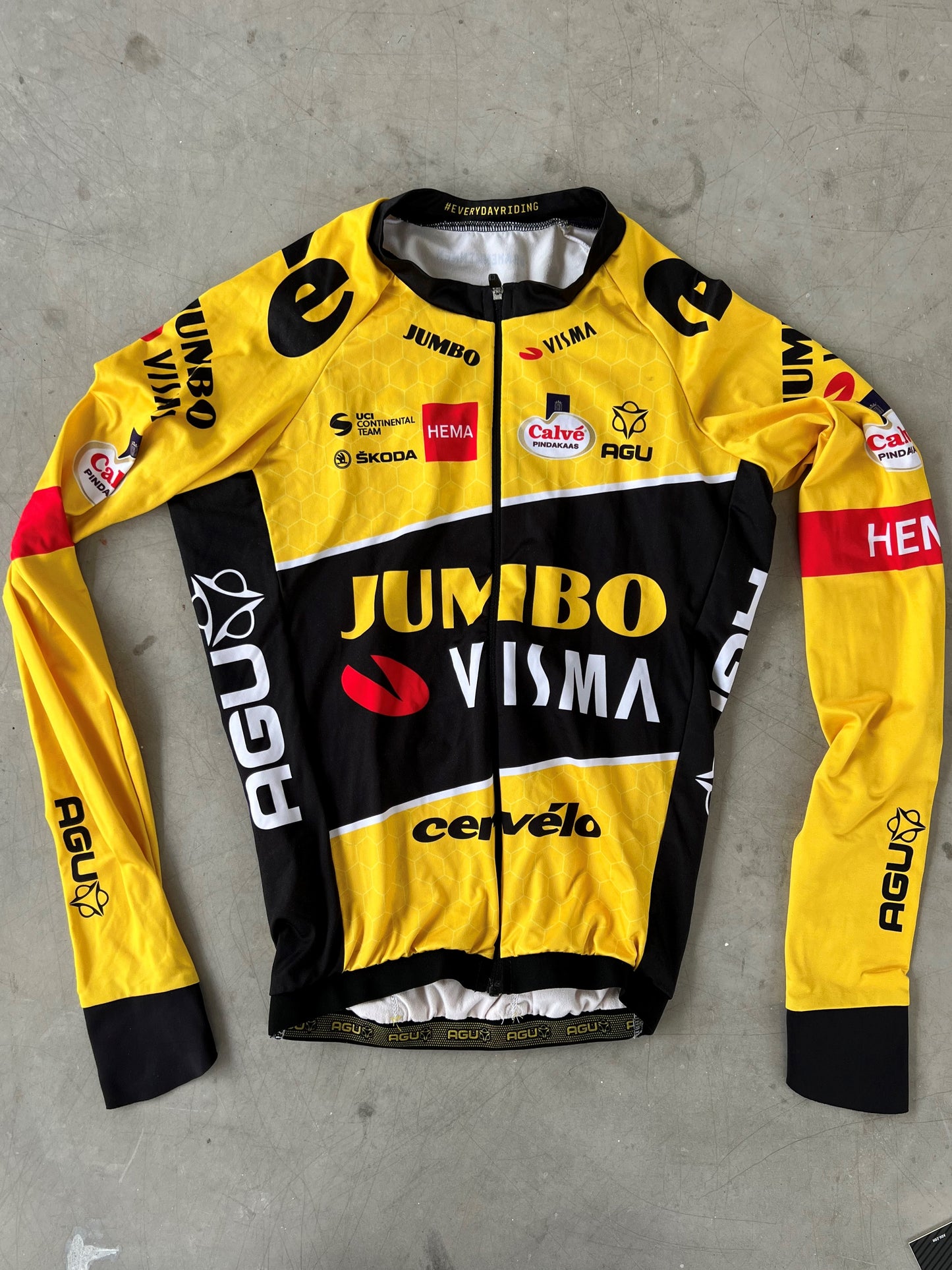 Jumbo Visma | Agu Winter Bundle - Long Sleeve Jersey, Padded Tights, Vest & Gloves | XS | Rider-Issued Pro Team Kit