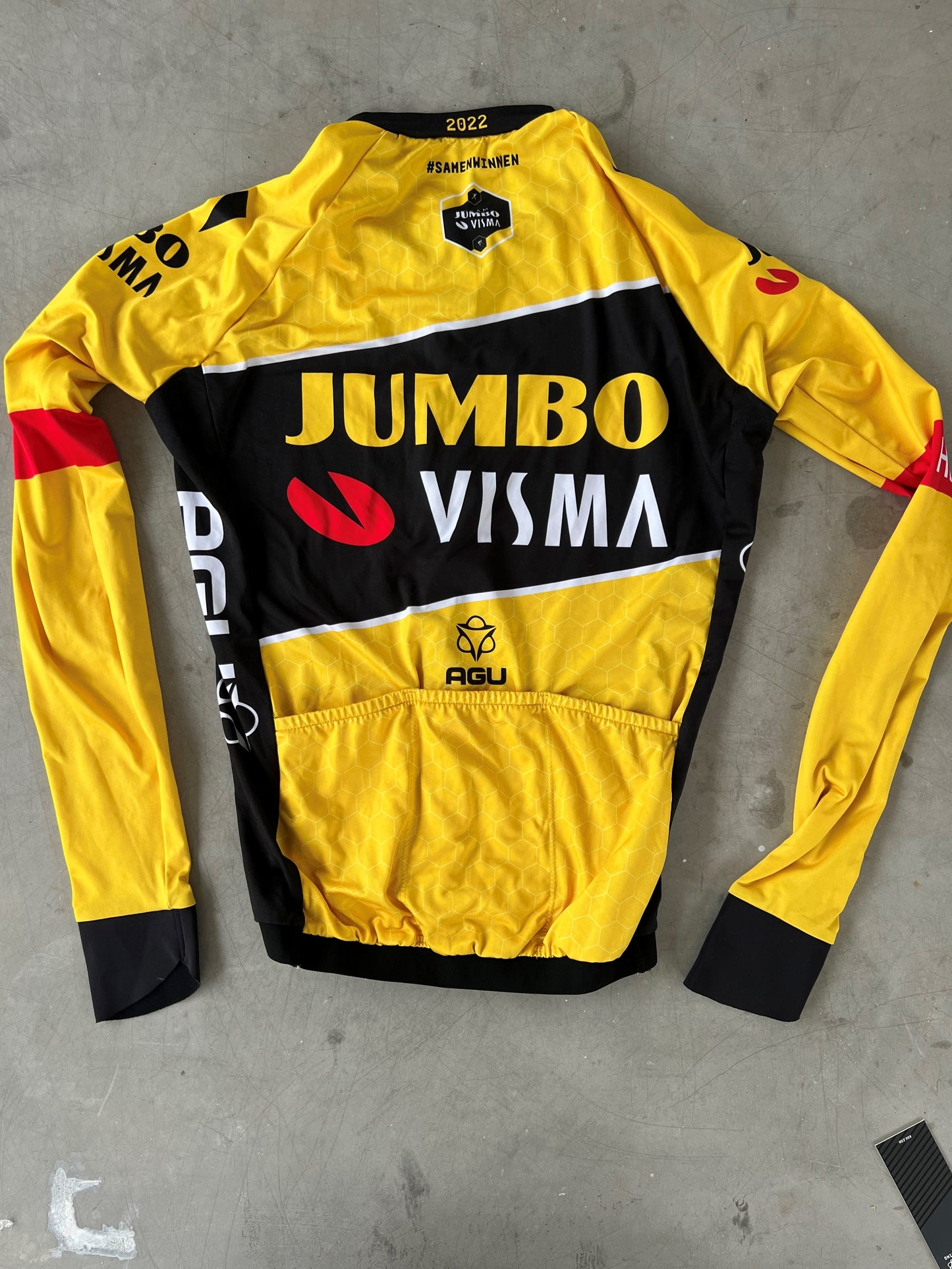 Jumbo Visma | Agu Winter Bundle - Long Sleeve Jersey, Padded Tights, Vest & Gloves | XS | Rider-Issued Pro Team Kit