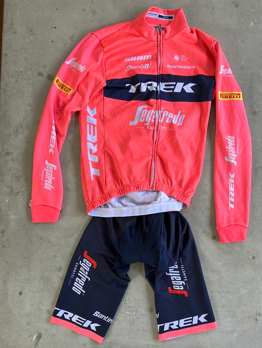 Trek Segafredo | Santini Bundle - Thermal Jersey & Bibs | Pink | M | Pro-Issued Team Kit