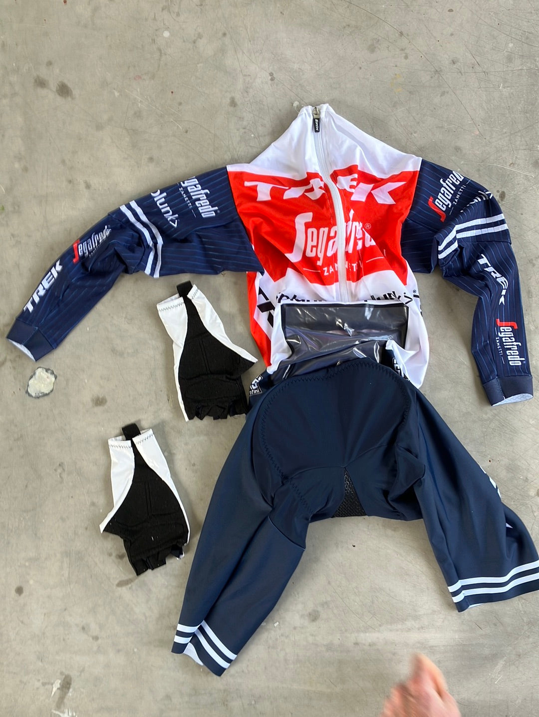 TT Bundle - TT Suit Long Sleeve & TT Gloves | Santini | Trek Segafredo | Pro-Issued Cycling Kit