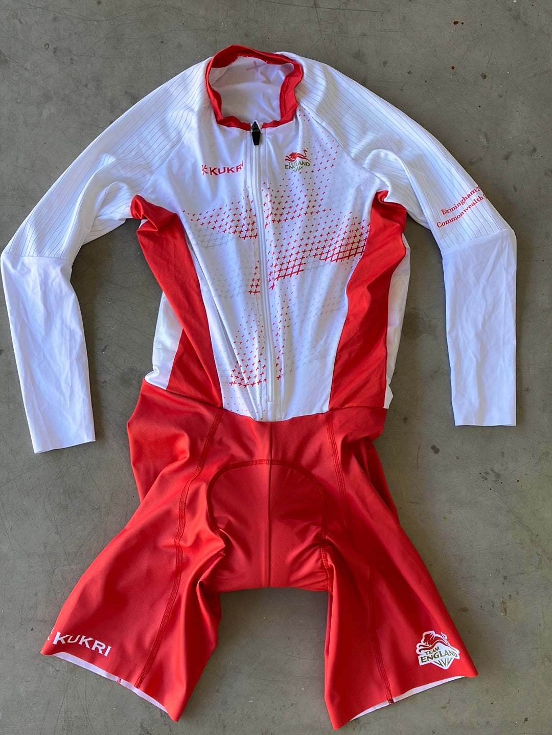 Long Sleeve Aero TT Suit Time Trial  Skinsuit | Kukri | National Team England - British Cycling GBR | Pro Cycling Kit