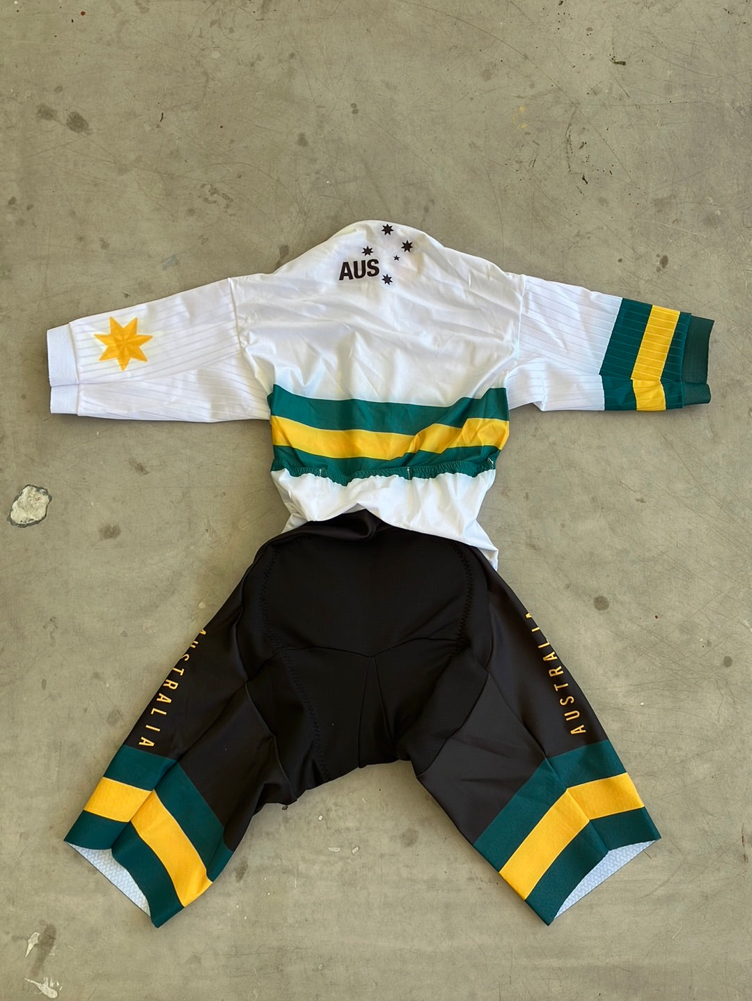 Aerosuit / Roadsuit / Skinsuit Pockets World Championship UCI Rider  | Santini | Australia National AIS  | Pro Cycling Kit