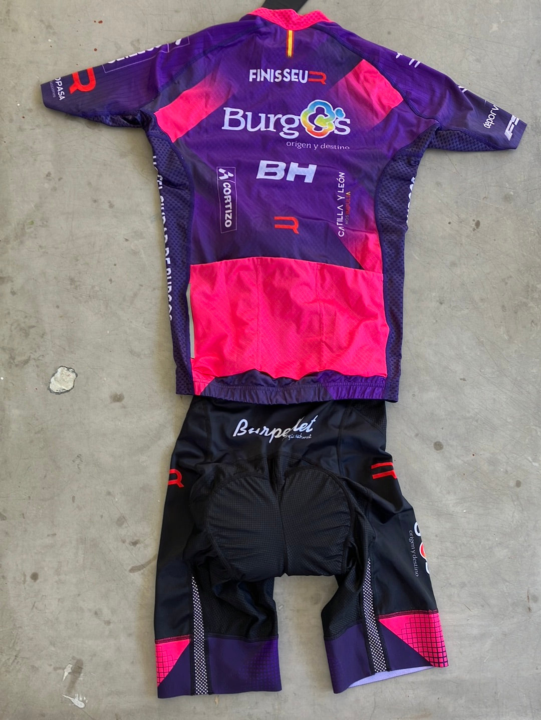 Burgos BH | Finisseur Bundle - Summer Jersey & Bibs | M | Purple | Pro-Issued Team Kit