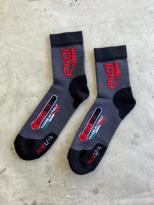 Cycling Socks Thermal Winter|Ekoi | Black | Israel Premier Tech IPT | Pro Cycling Kit