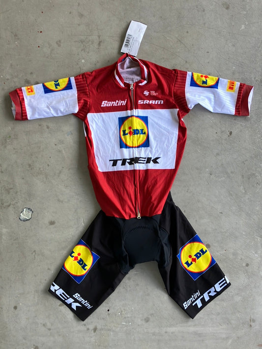 Lidl Trek | Santini Latvian National Chamption Short Sleeve Aero Race Suit | S | Pro-Issued Team Kit