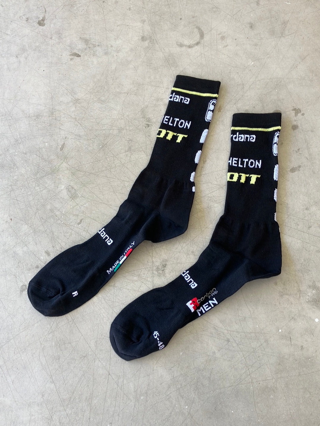 Race Socks With Tall Cuff  | Giordana | Mitchelton Scott | Pro Cycling Kit