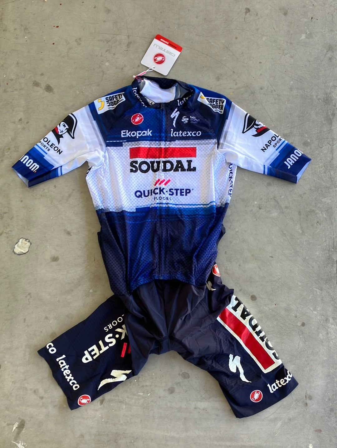 Race suit, aerosuit  |Castelli | Blue | Quick-Step Alpha Vinyl / Soudal | Pro Cycling Kit