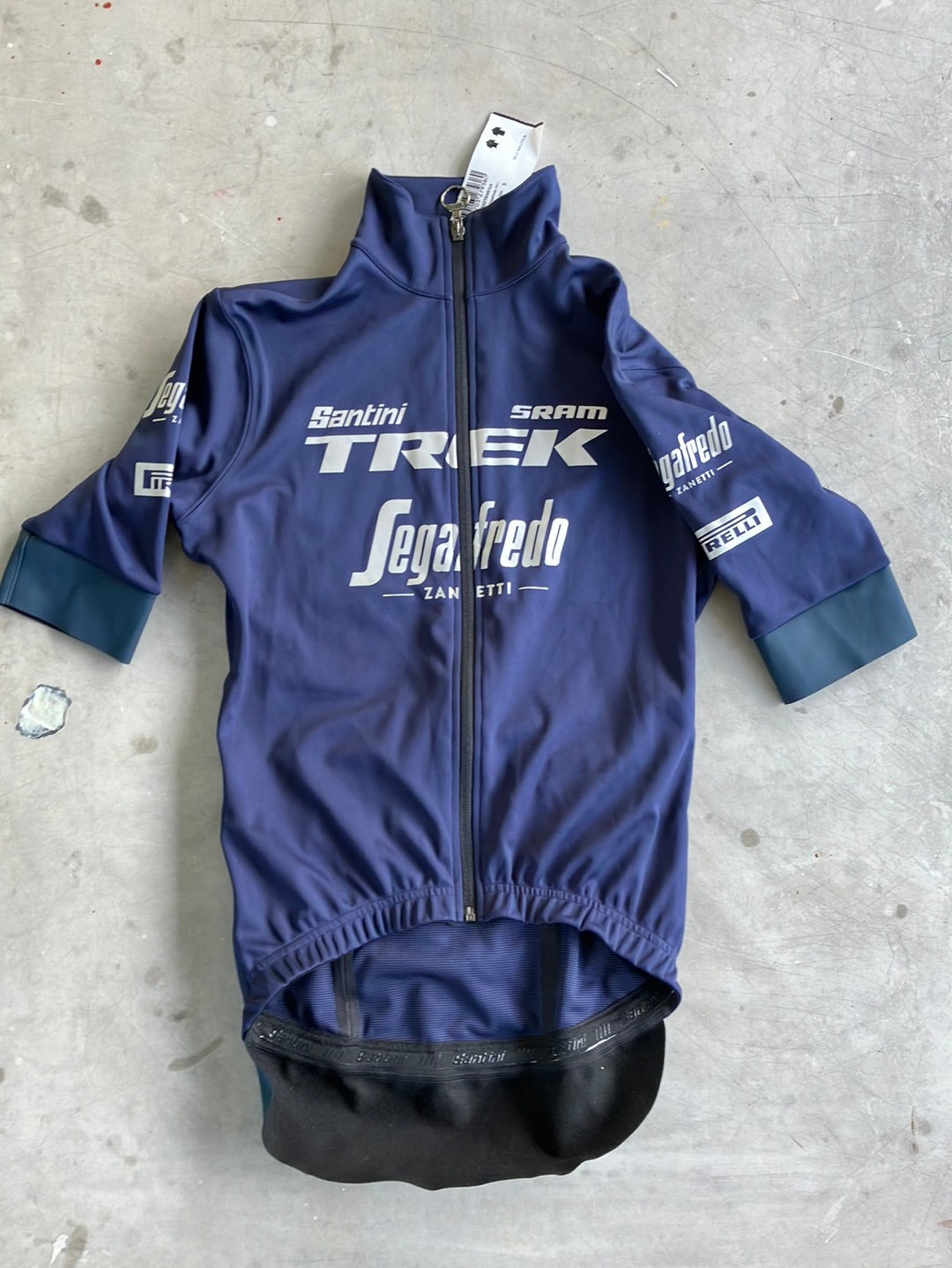 Trek Segafredo | Santini Short Sleeve Gabba Jacket | Navy | S | Pro-Issued Team Kit