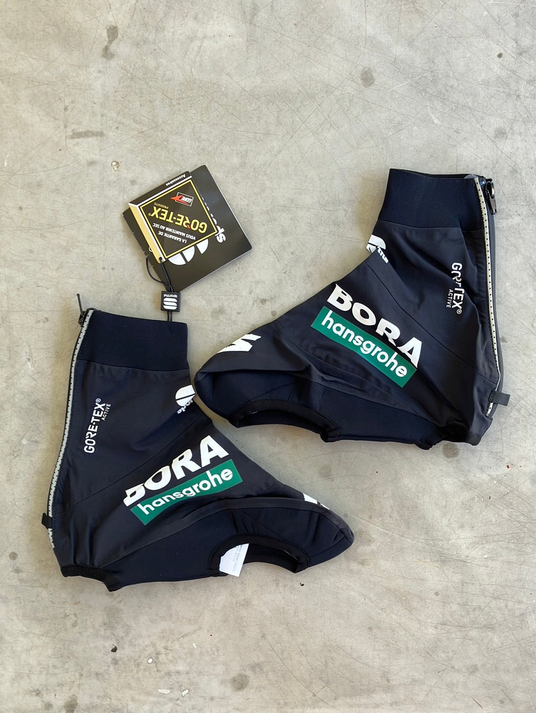 Bora Hansgrohe | Sportful | Lugano Waterproof Gore-Tex Booties Cycling Overshoes| Black | Pro-Issued Pro Team Kit