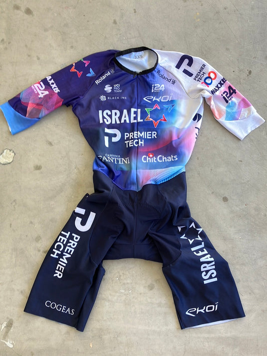 TT Aerosuit  - Lightweight Aerodynamic Cycling Time Trial Race Suit Skinsuit| Ekoi | Blue | Israel Premier Tech IPT | Pro Cycling Kit