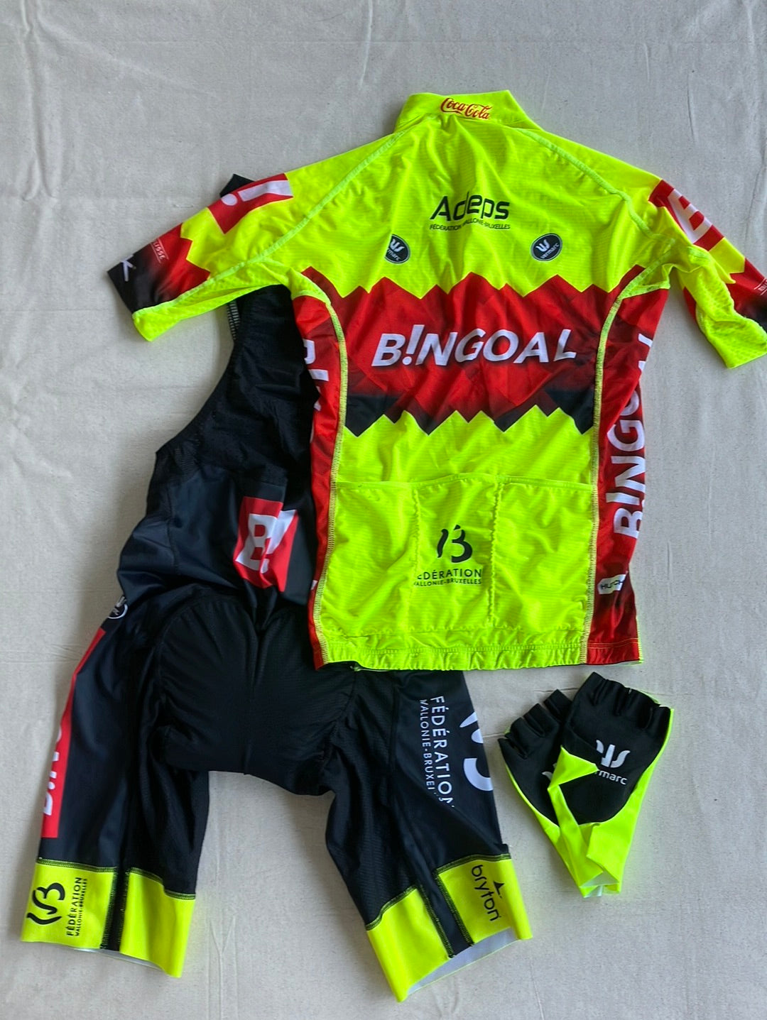 Cycling Kit Bundle - Aero Jersey, Bib Shorts & Gloves | Vermarc | Bingoal WB Pro Team | Pro Cycling Kit