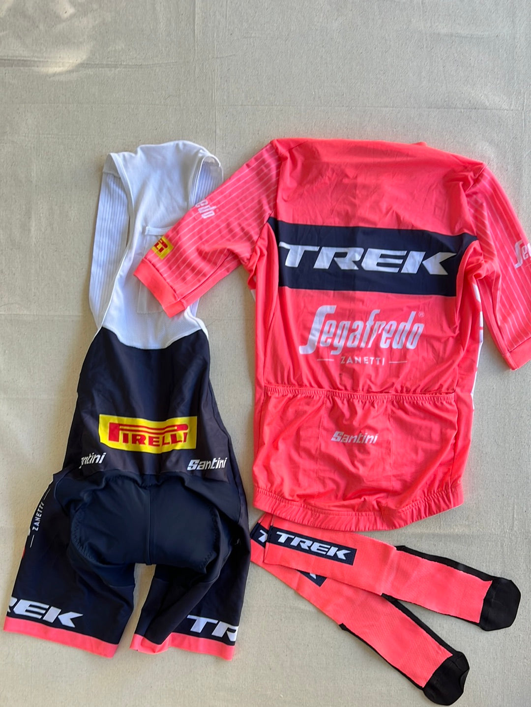 Women's Cycling Kit Bundle - Aero Jersey, Bib Shorts & Socks | Santini | Trek Segafredo Women's Team | Pro Cycling Kit