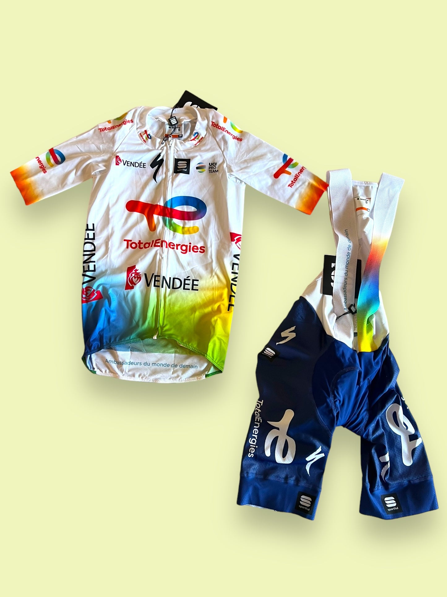 Short Sleeve Jersey & Bib Shorts Bundle | Sportful | Total Energies | Pro Cycling Kit