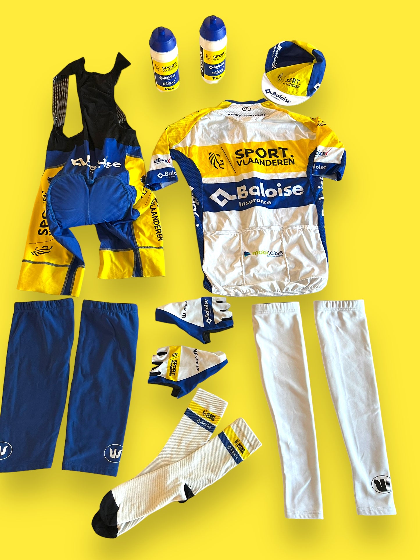 Cycling Kit Bundle - Jersey, Bibs, Arm & Knee Warmers, Gloves, Socks & Cap | Vermarc | Sport Vlaanderen / Baloise | Pro Cycling Kit