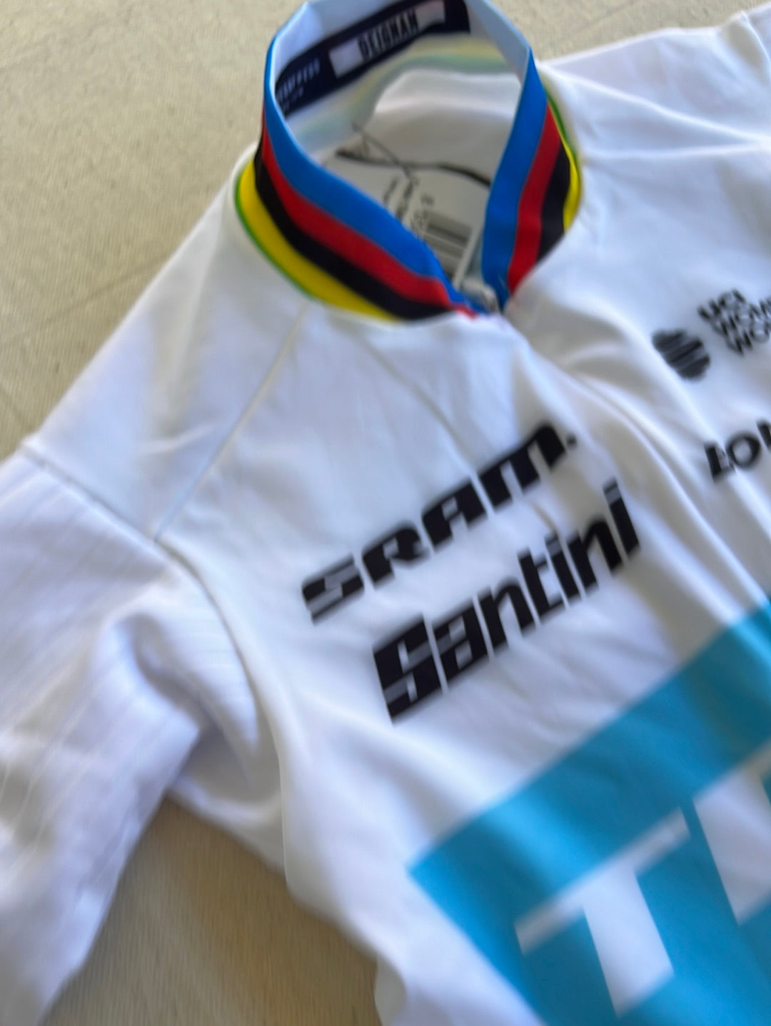 Women's Aero Road Suit - World Champion Arm Bands | Santini | Trek Segafredo Women's Team | Pro Cycling Kit