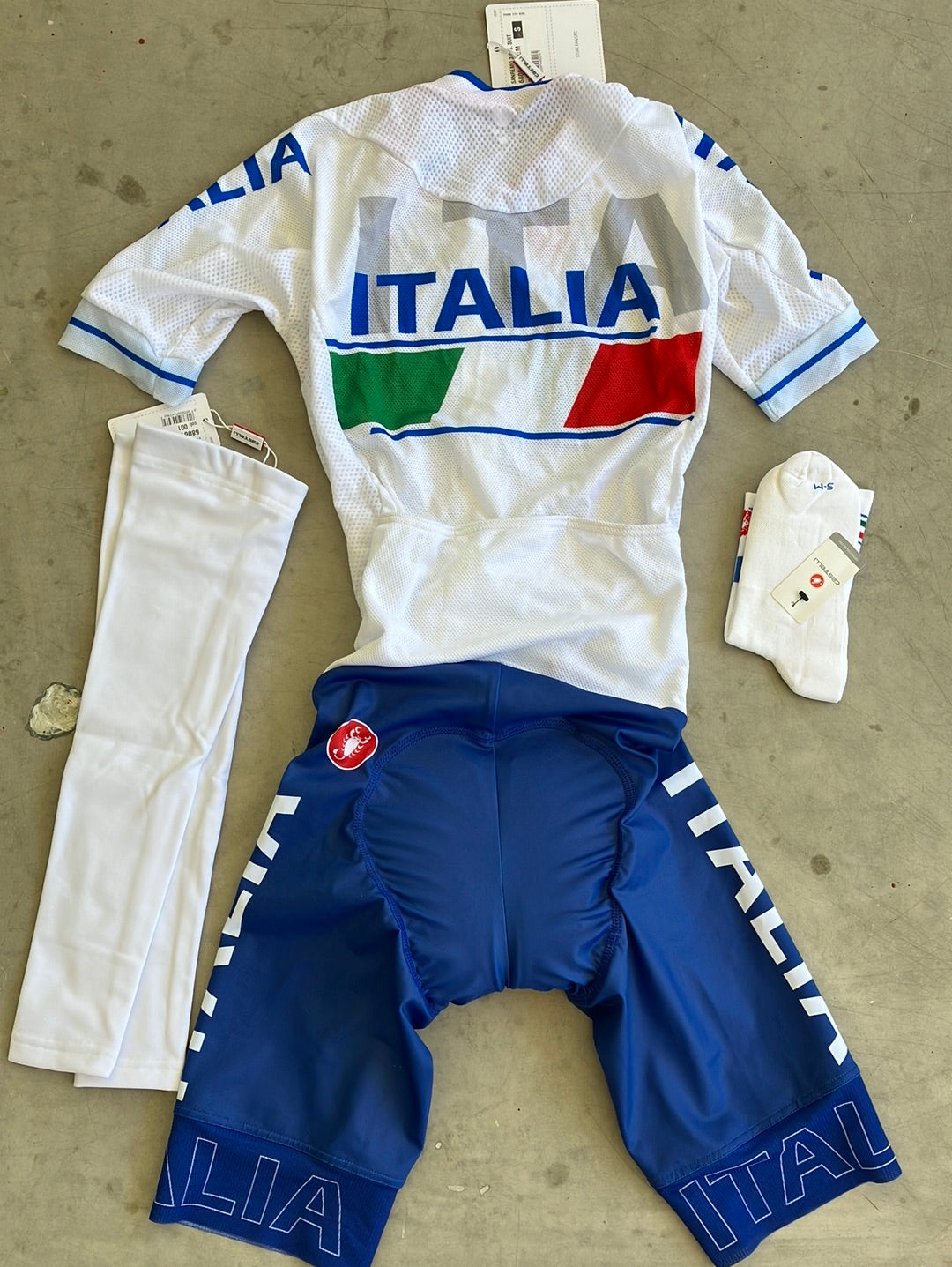 San Remo Race Suit / Aerosuit with Socks and Arm Warmers | Castelli | Italia Italy National Team | Pro-Issued Cycling Kit