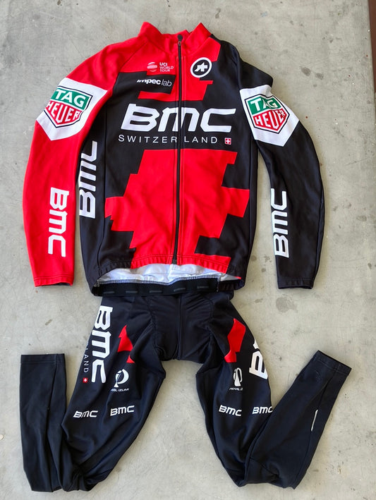 Thermal Long Sleeve Jersey + Winter Bib Tights Winter Bundle | Assos | BMC Tag Heuer | Pro Cycling Kit